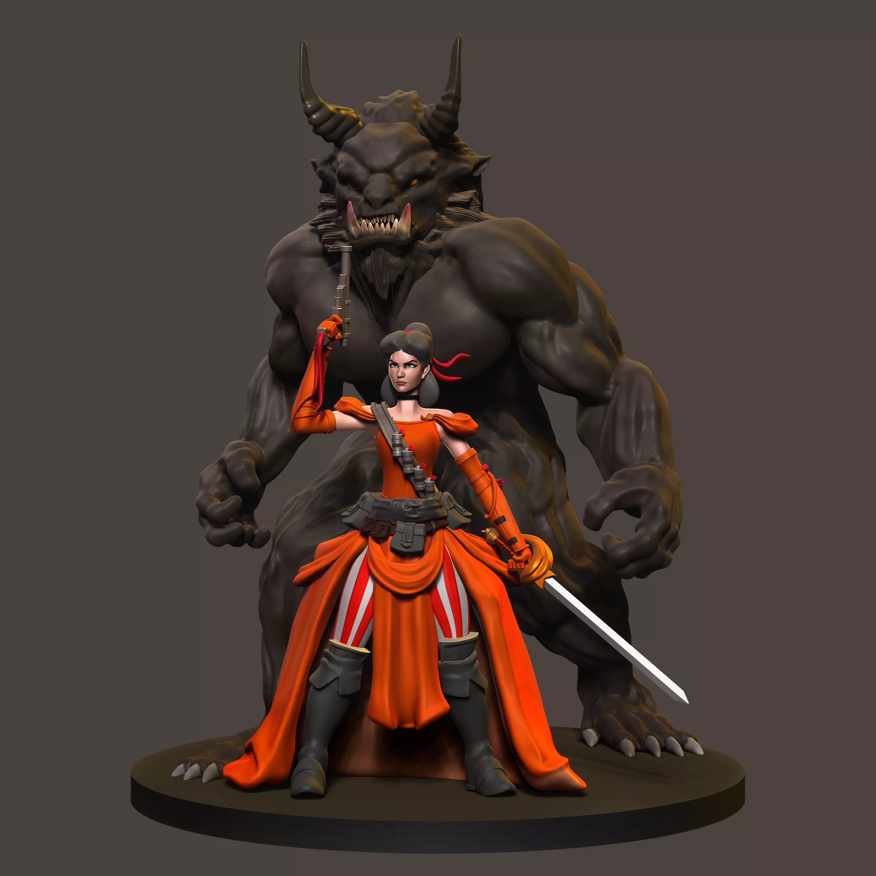 Bella and Beast Warrior  3D print model_0
