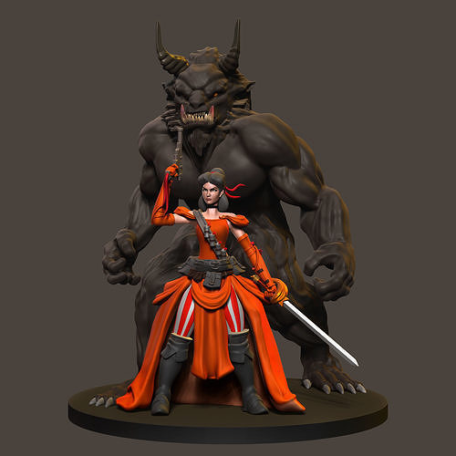 Bella and Beast Warrior  3D print model