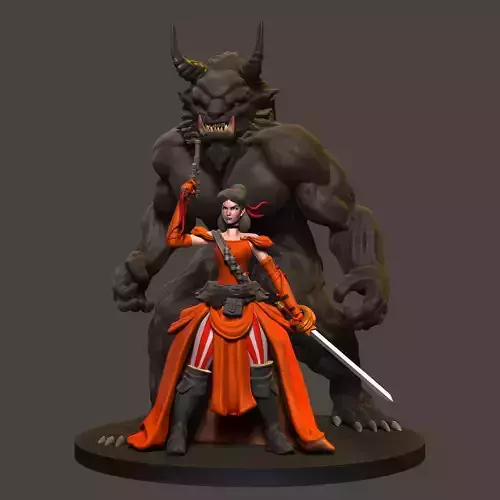 Bella and Beast Warrior  3D print model