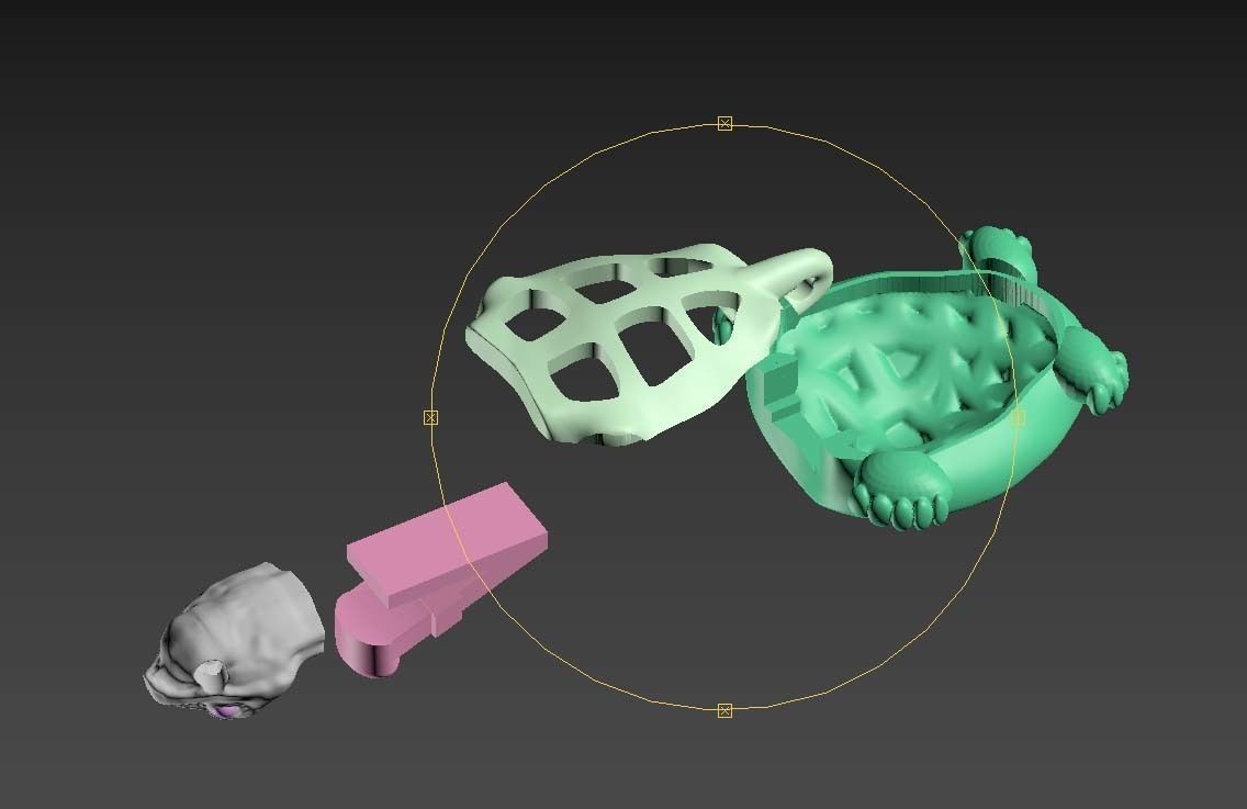 lock turtle 3D print model_69