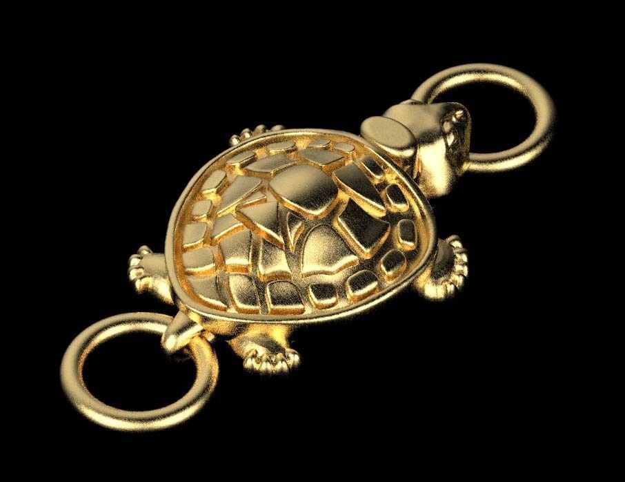 lock turtle 3D print model_46