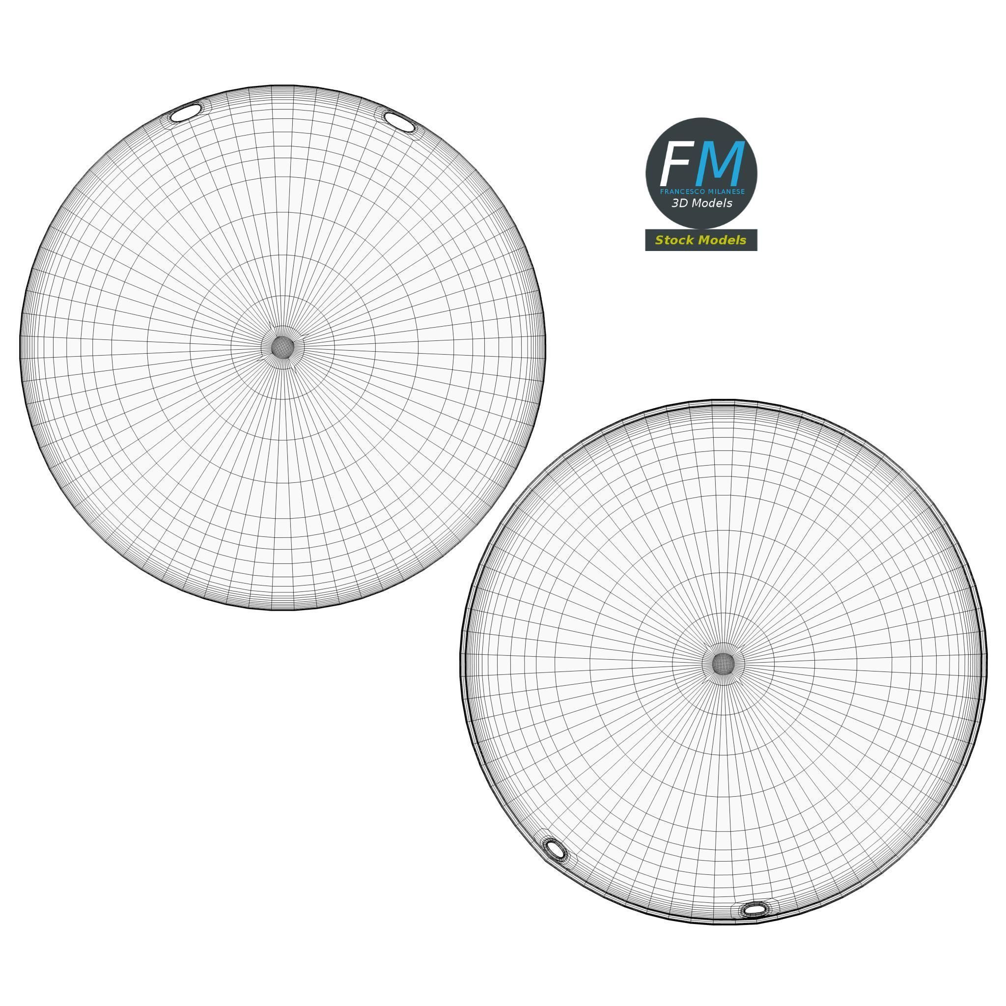Gong with mallet 3D model_12