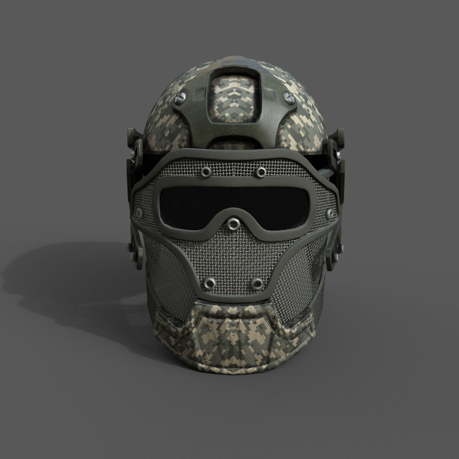 Helmet scifi military combat Low-poly 3D model_2