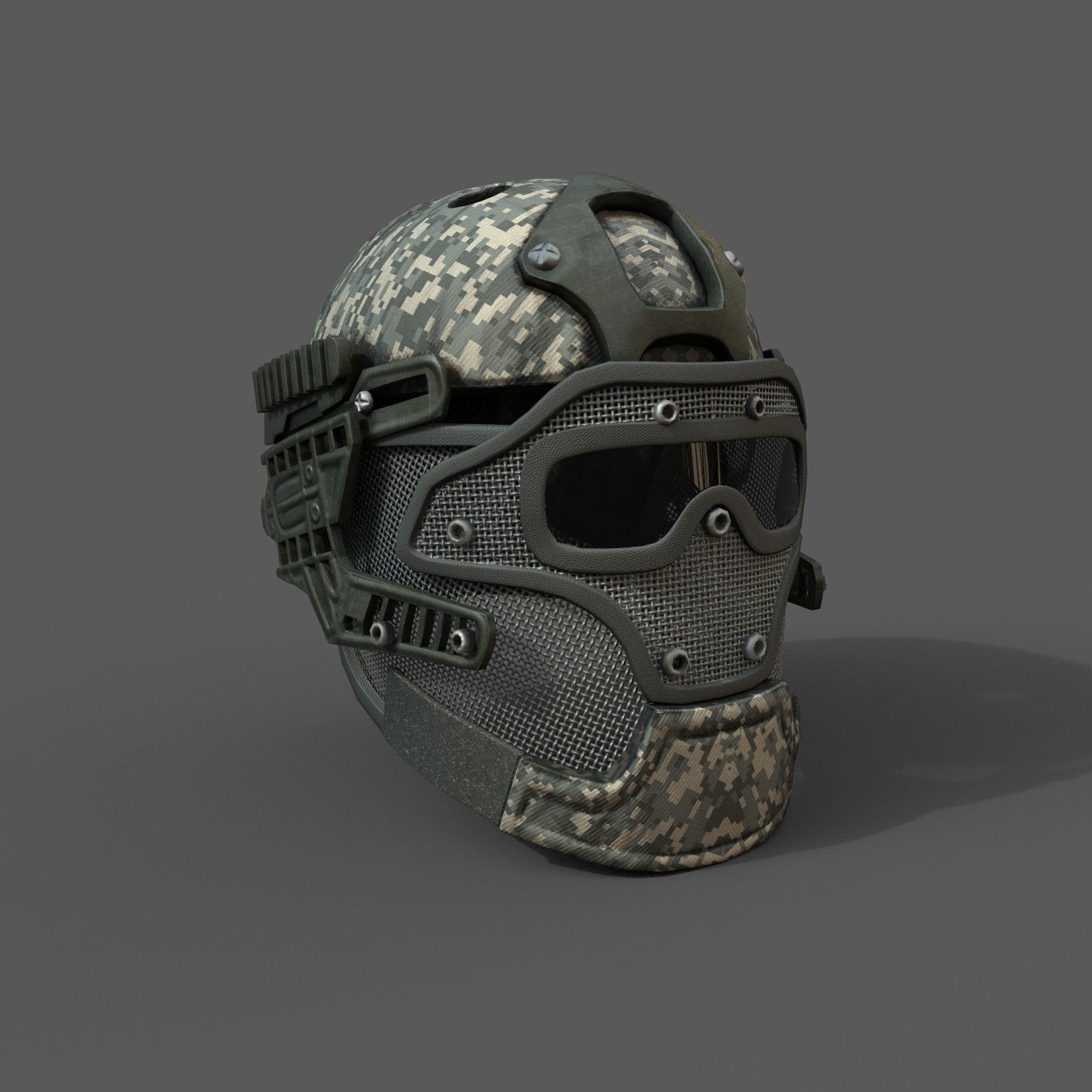 Helmet scifi military combat Low-poly 3D model_3