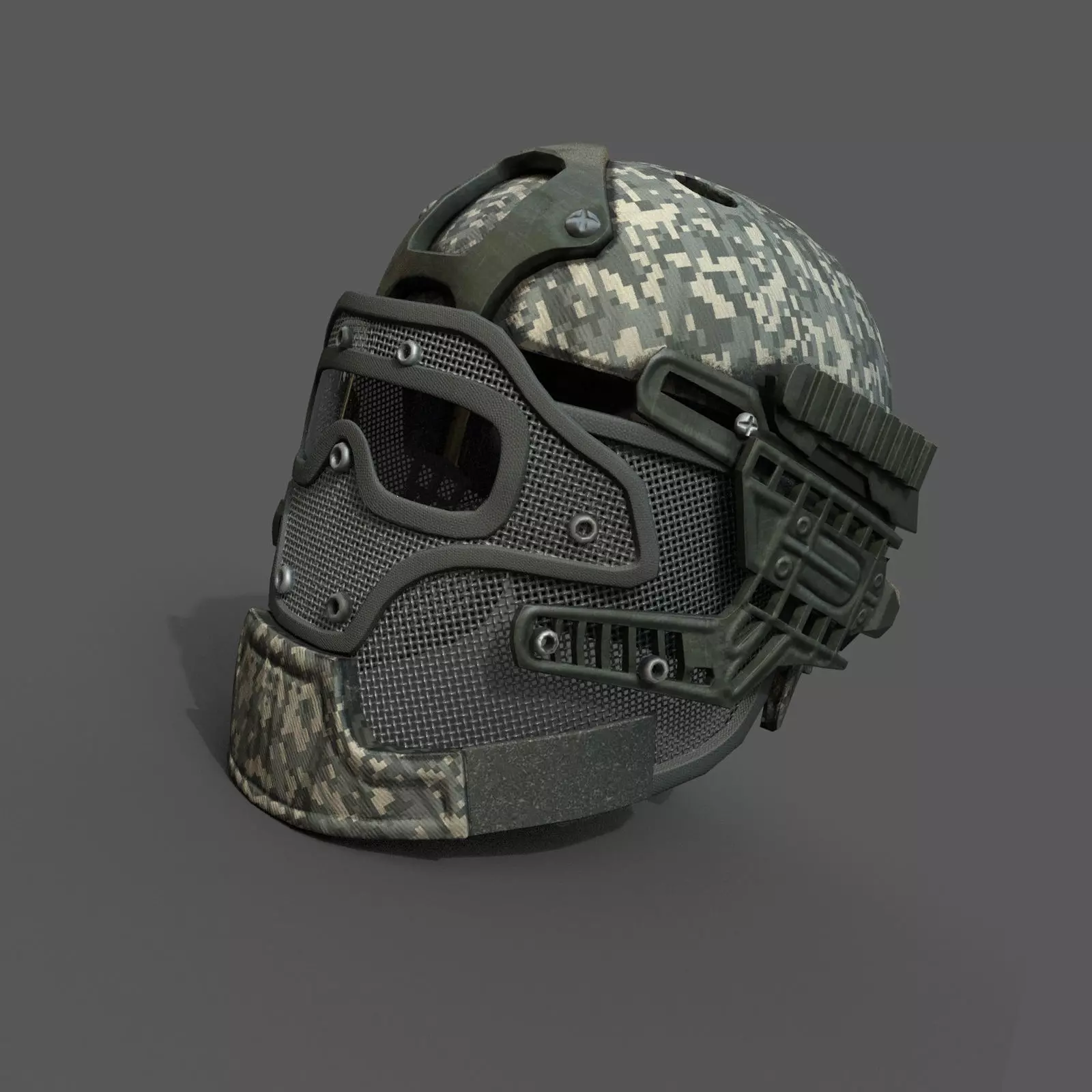 Helmet scifi military combat Low-poly 3D model_0