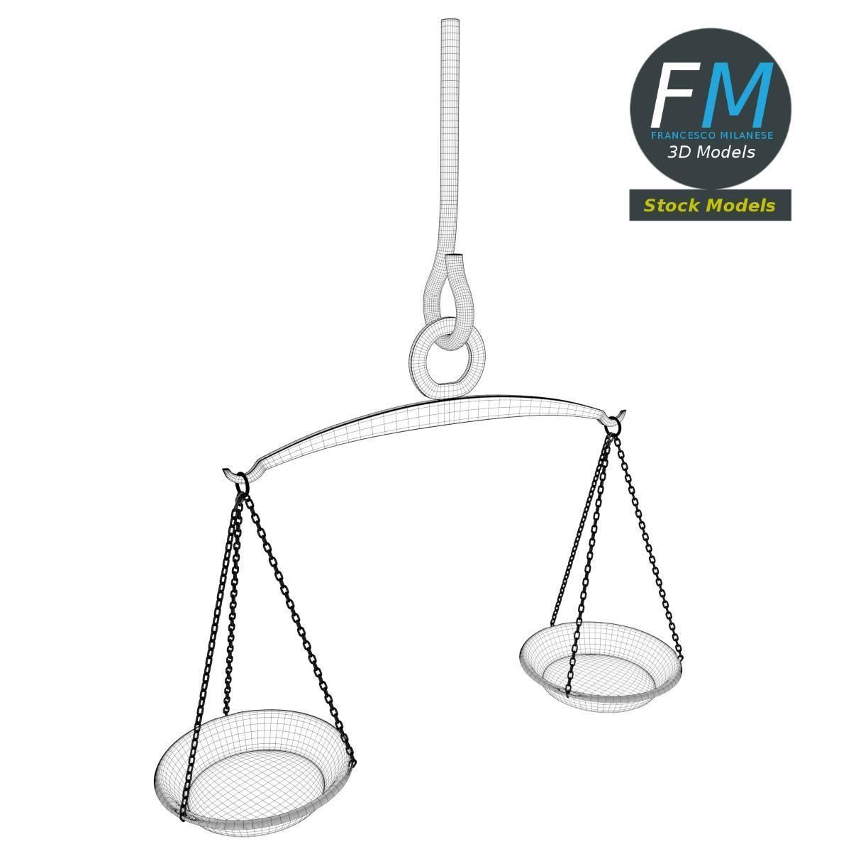 Handheld balance scale 3D model CGTrader