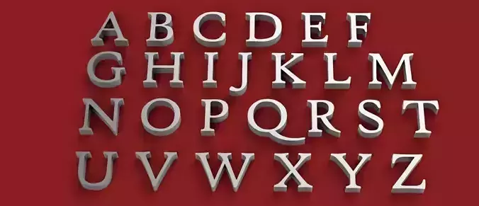 HIGH TOWER font uppercase and lowercase 3D Letters STL FILE 3D print model