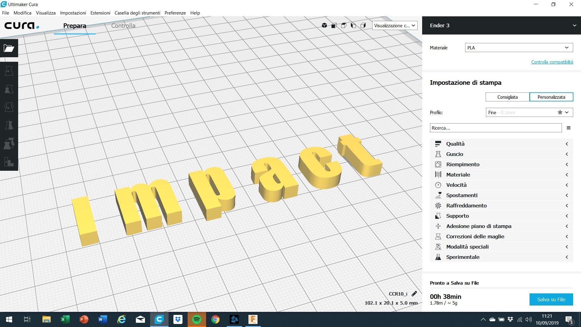 IMPACT font uppercase and lowercase 3D Letters STL FILE 3D print model_9
