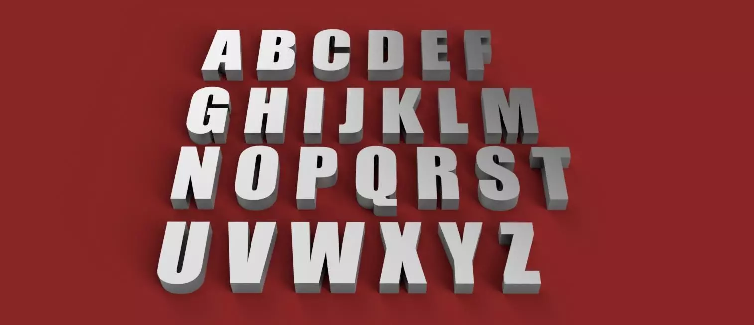 IMPACT font uppercase and lowercase 3D Letters STL FILE 3D print model_0