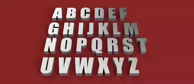 IMPACT font uppercase and lowercase 3D Letters STL FILE