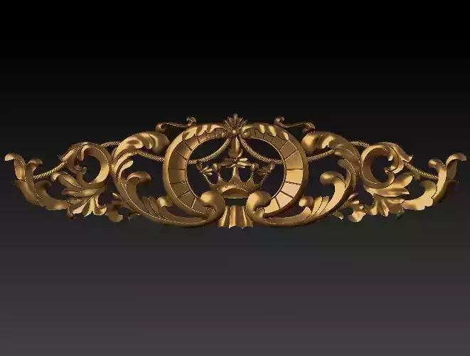 Classic pattern inlaid interior decorated with 3D CNC model