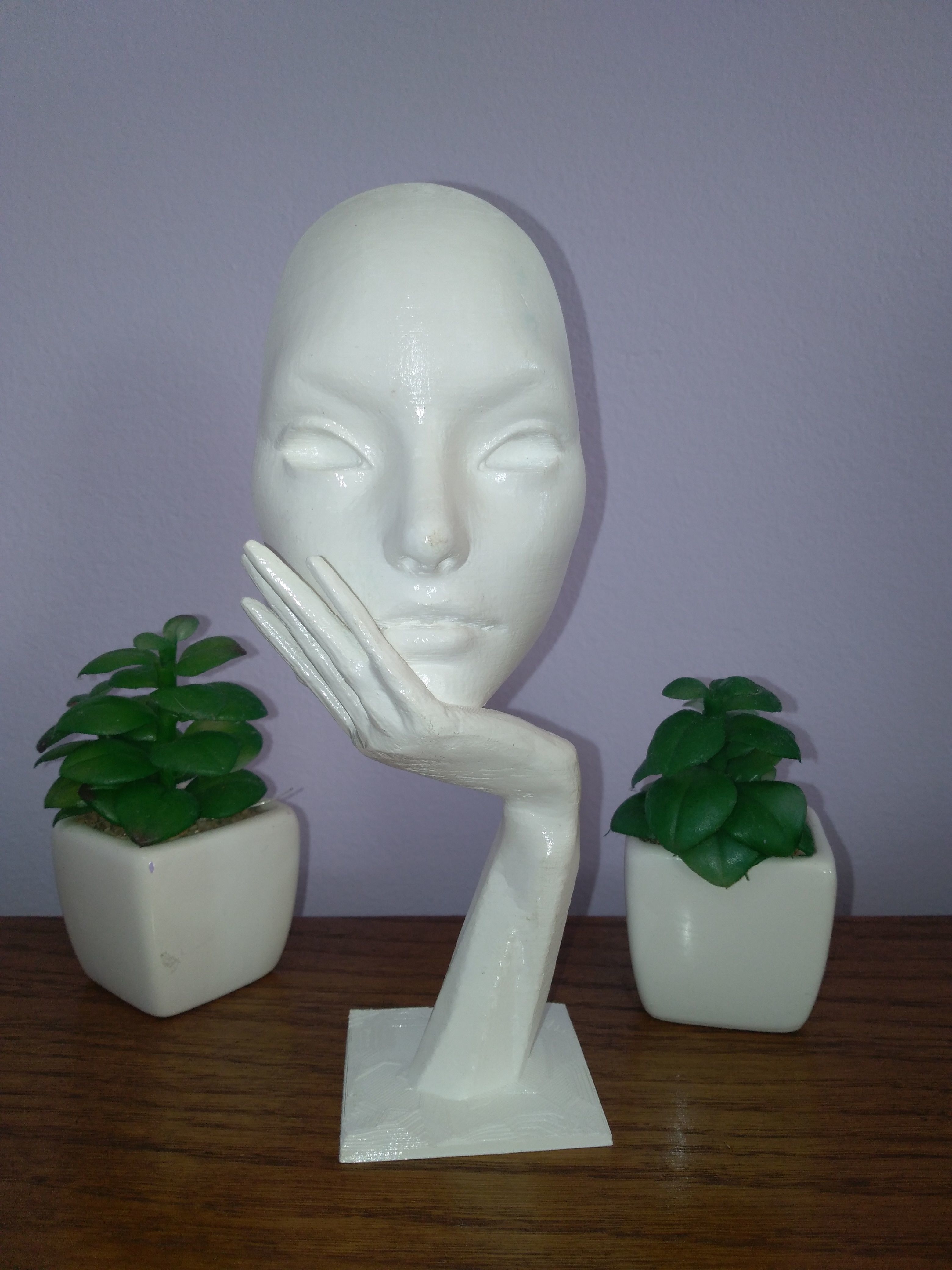 Face on hand 3D print model_4