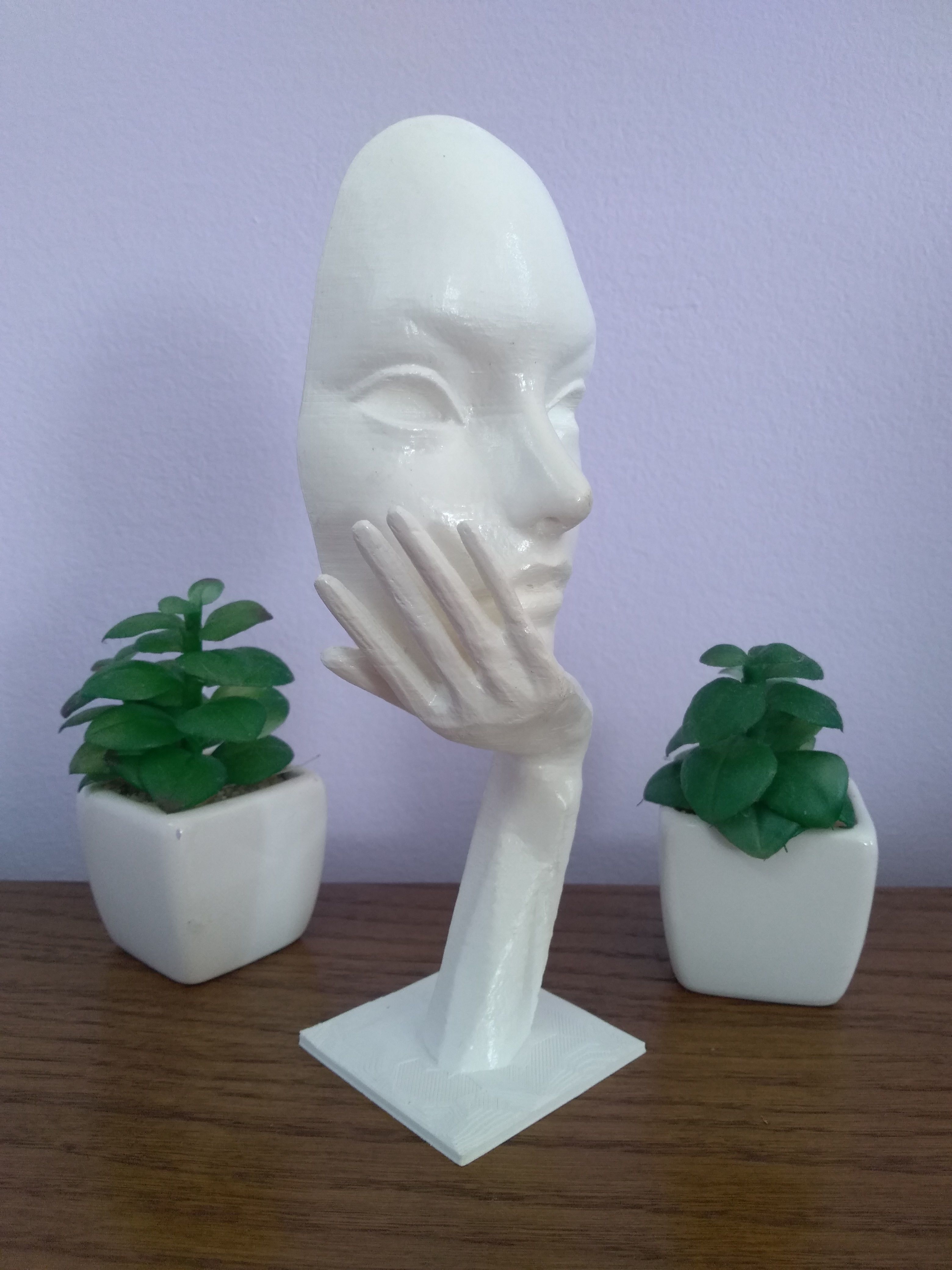 Face on hand 3D print model_2