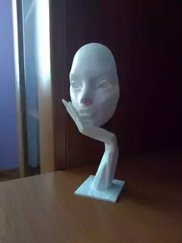 Face on hand 3D print model