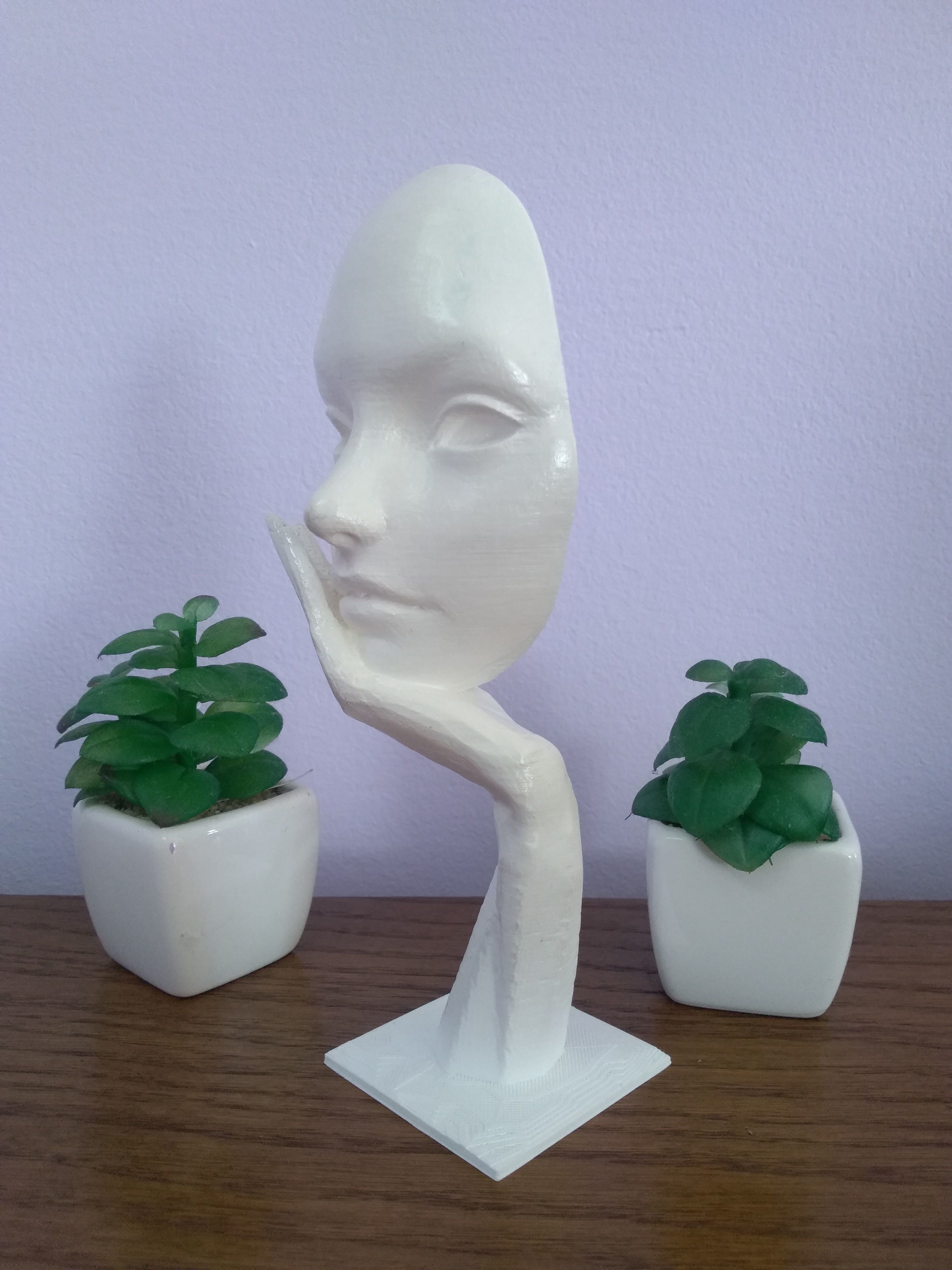 Face on hand 3D print model_3