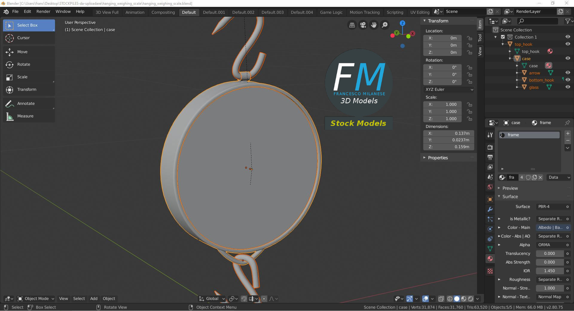 Hanging weighing scale 3D model_9