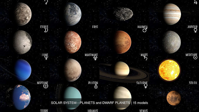 SOLAR SYSTEM---PLANETS and DWARF PLANETS 3D Model Collection
