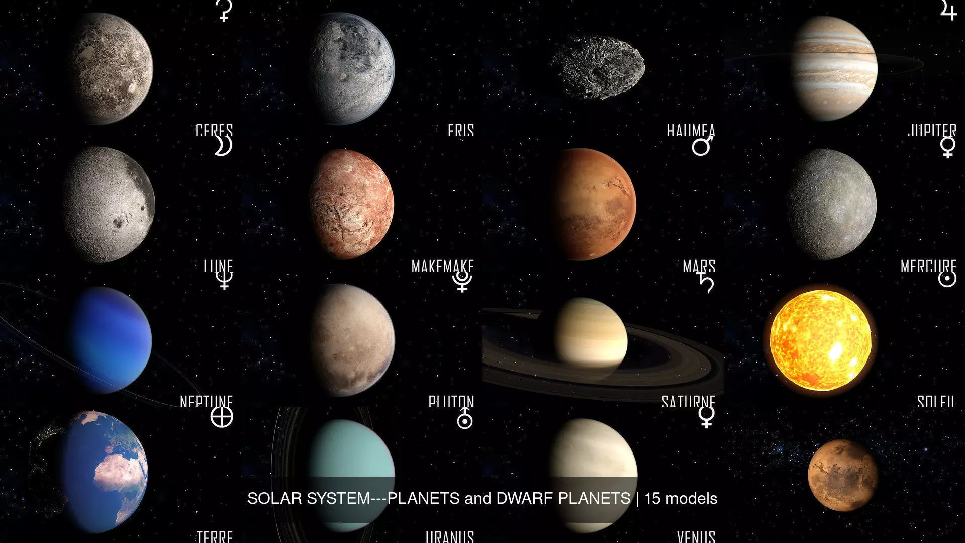 SOLAR SYSTEM---PLANETS and DWARF PLANETS 3D Model Collection_0