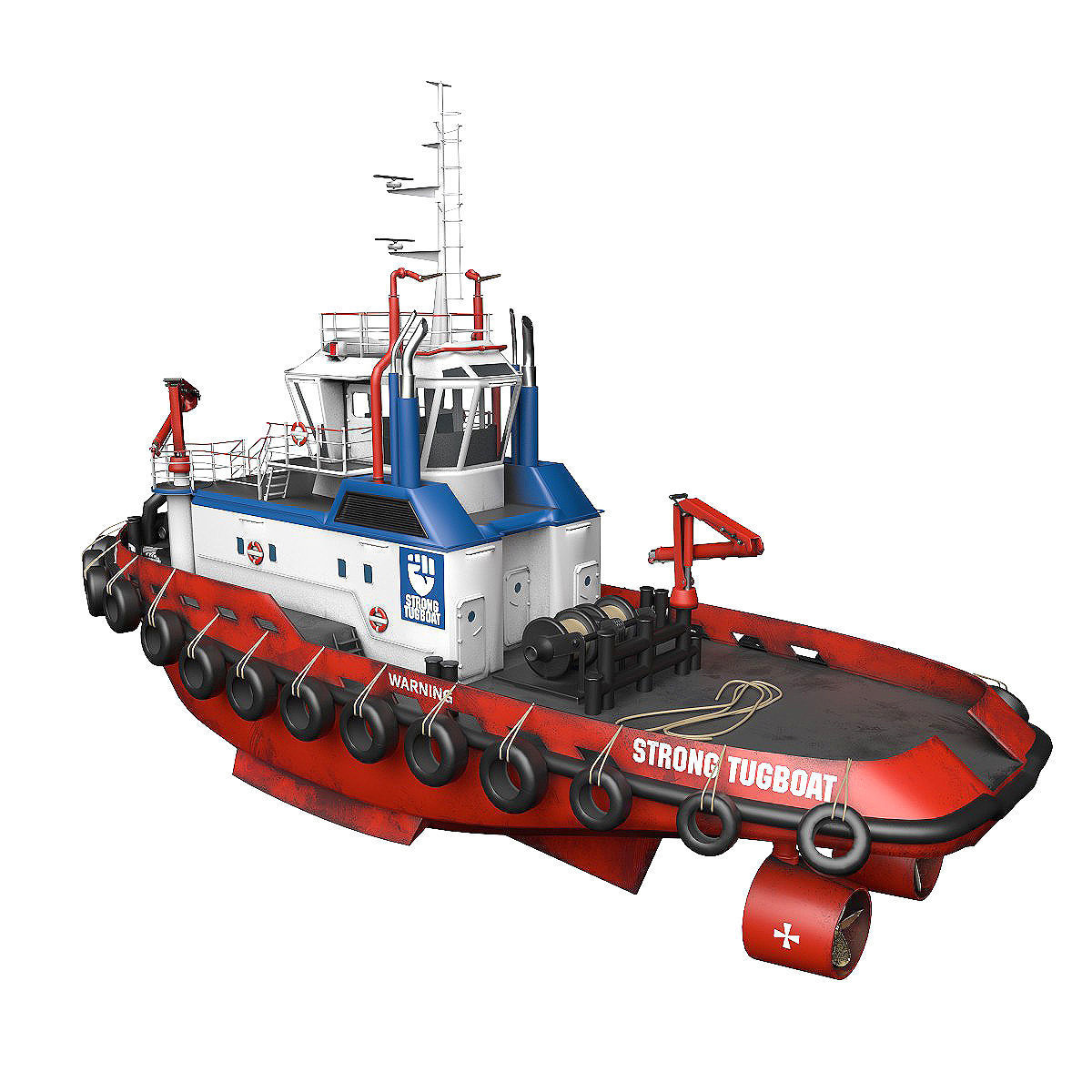 Tugboat lowpoly Low-poly 3D model_2