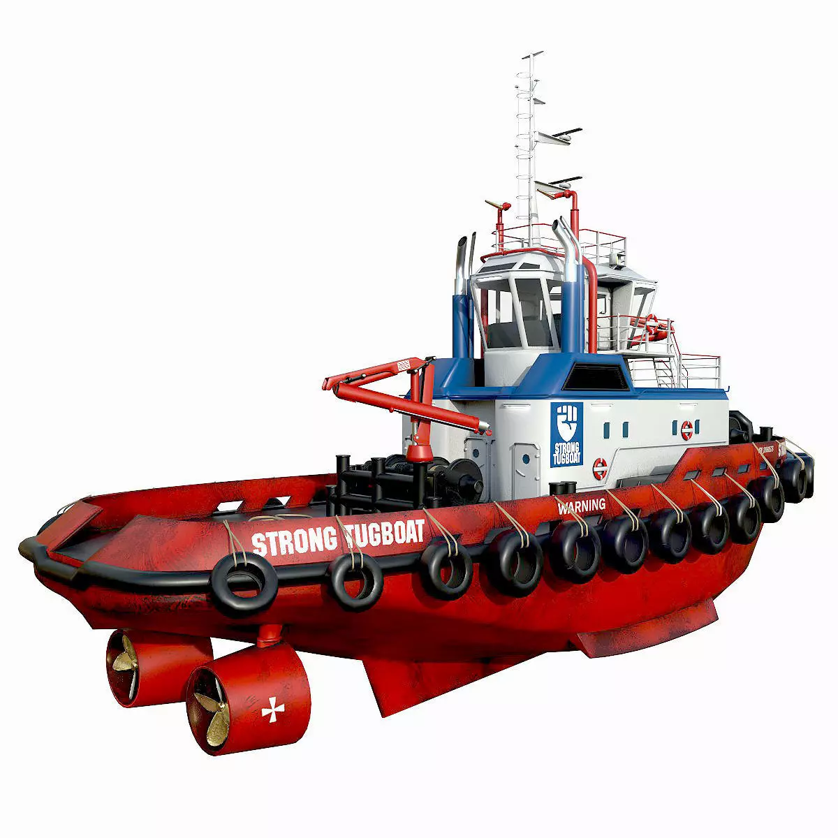 Tugboat lowpoly Low-poly 3D model_0