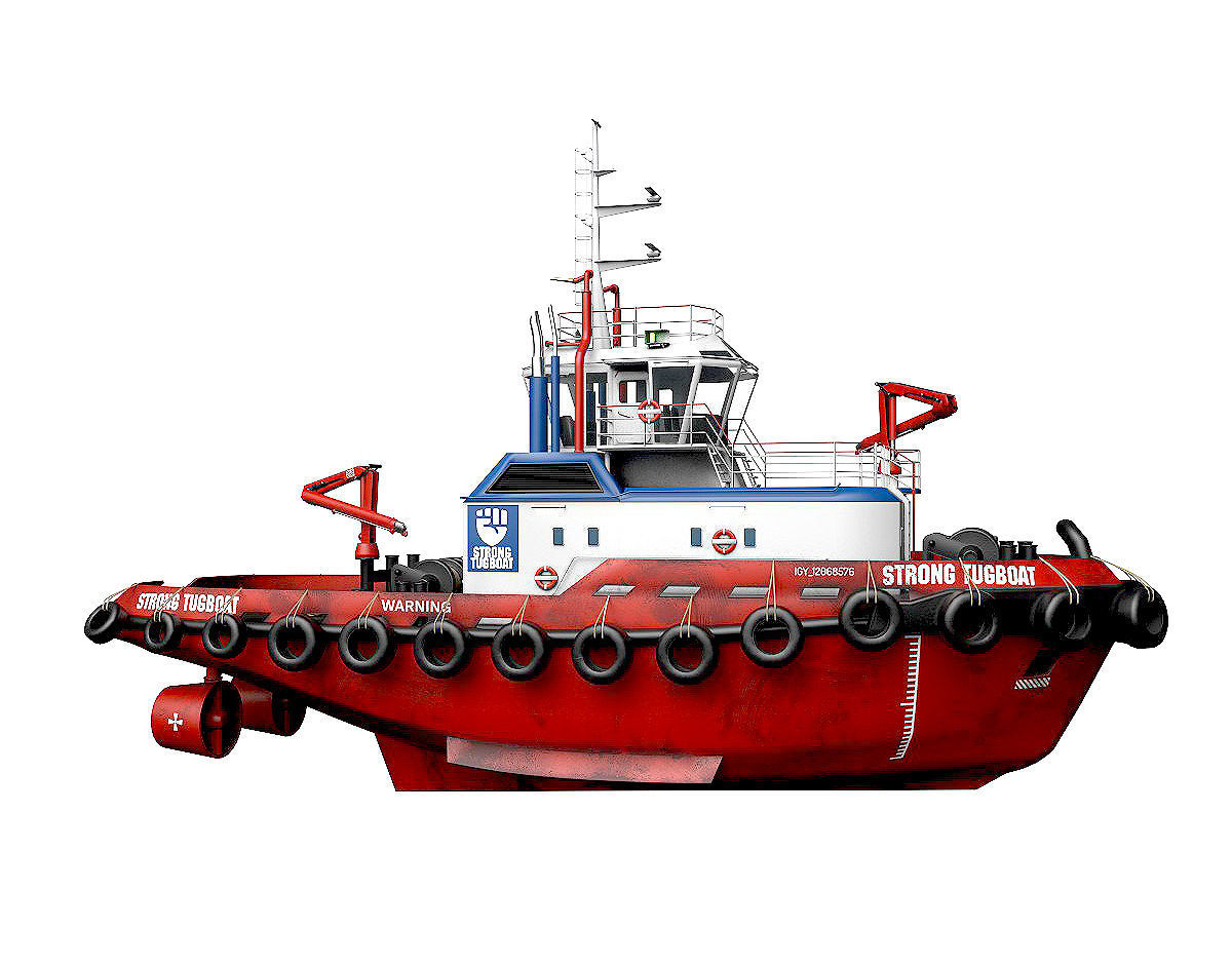 Tugboat lowpoly Low-poly 3D model_3