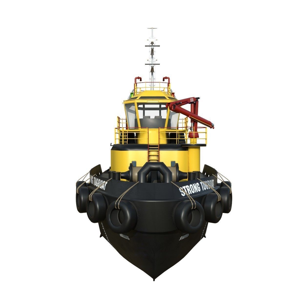 Tugboat lowpoly Low-poly 3D model_2
