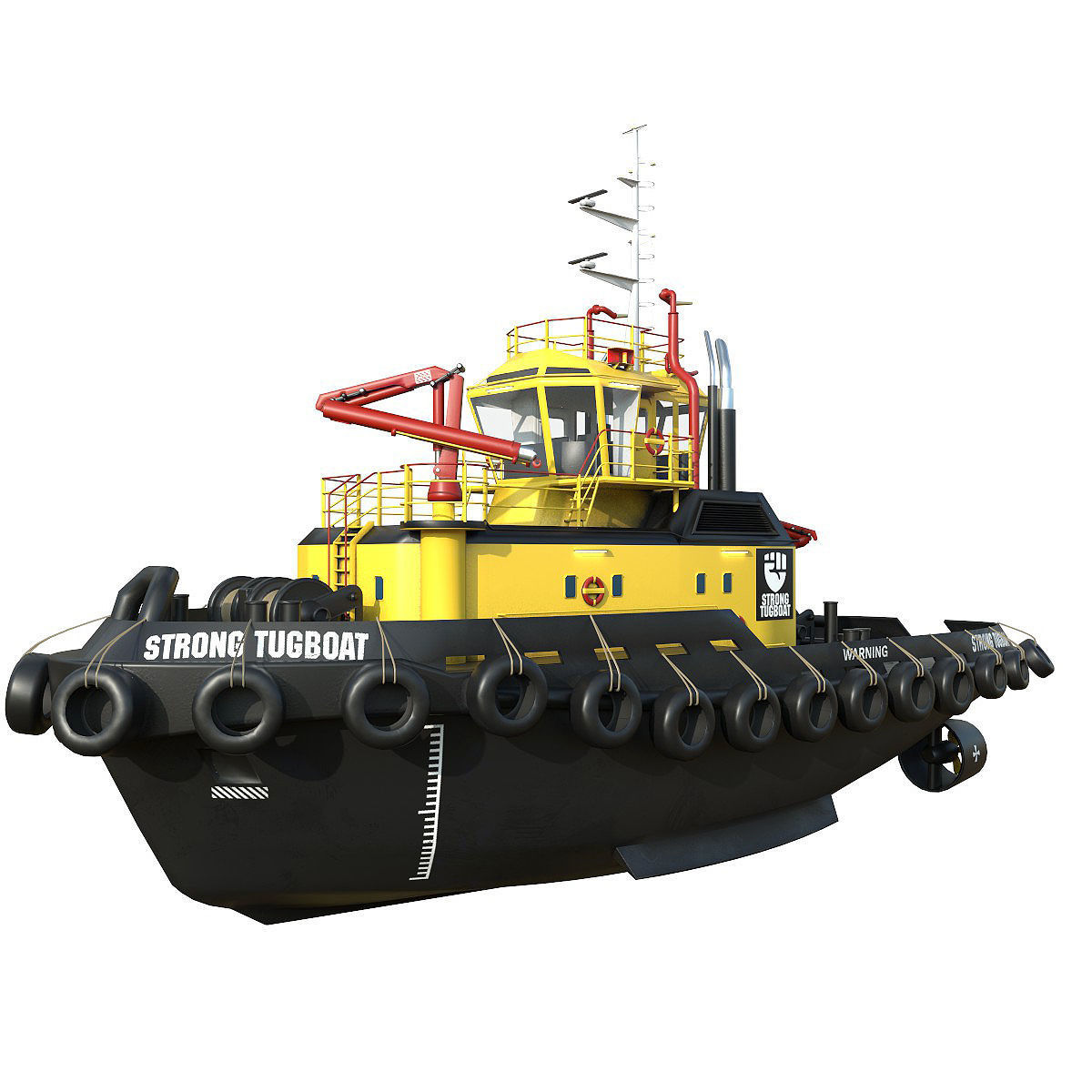 Tugboat lowpoly Low-poly 3D model_1