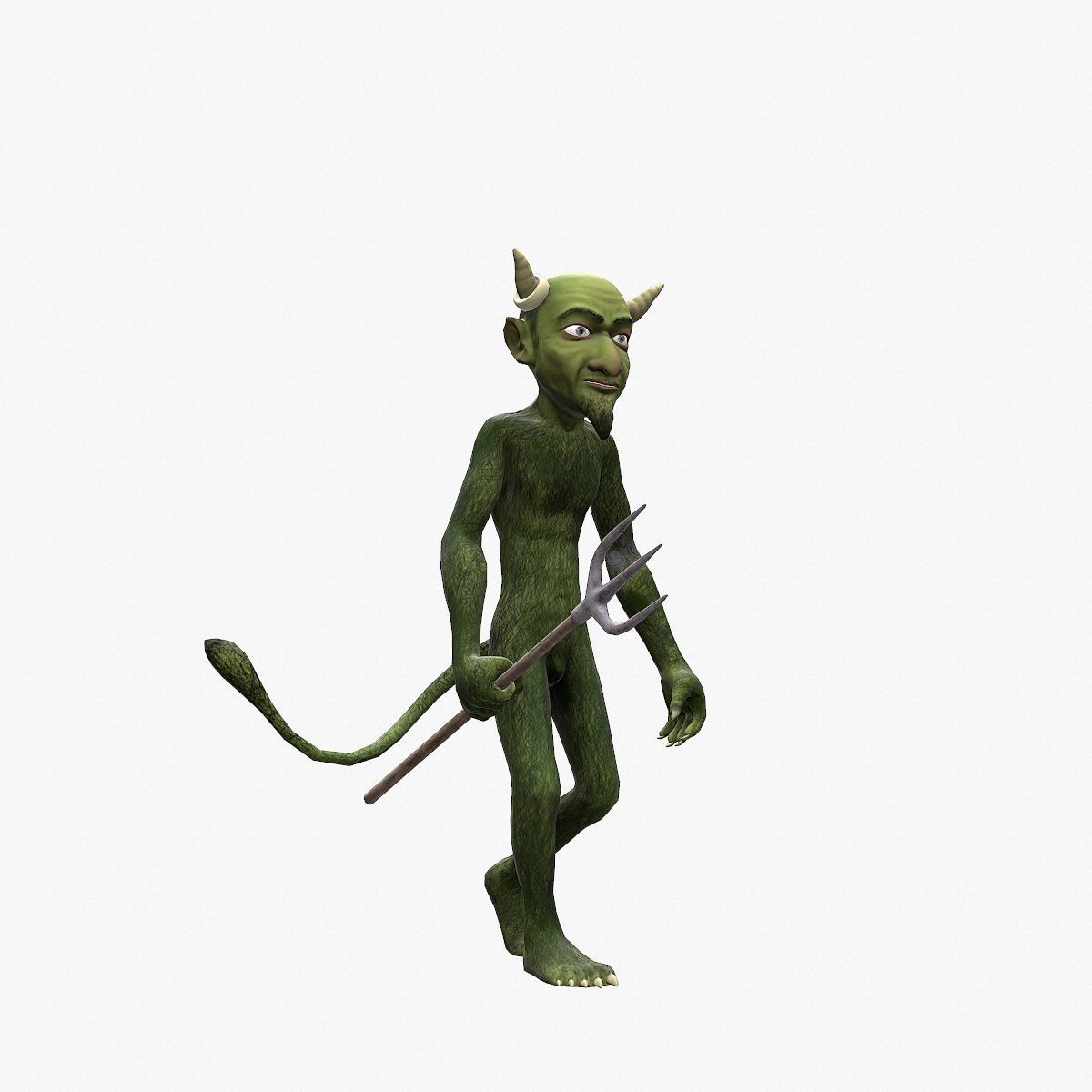 Devil with pitchfork Low-poly 3D model_24