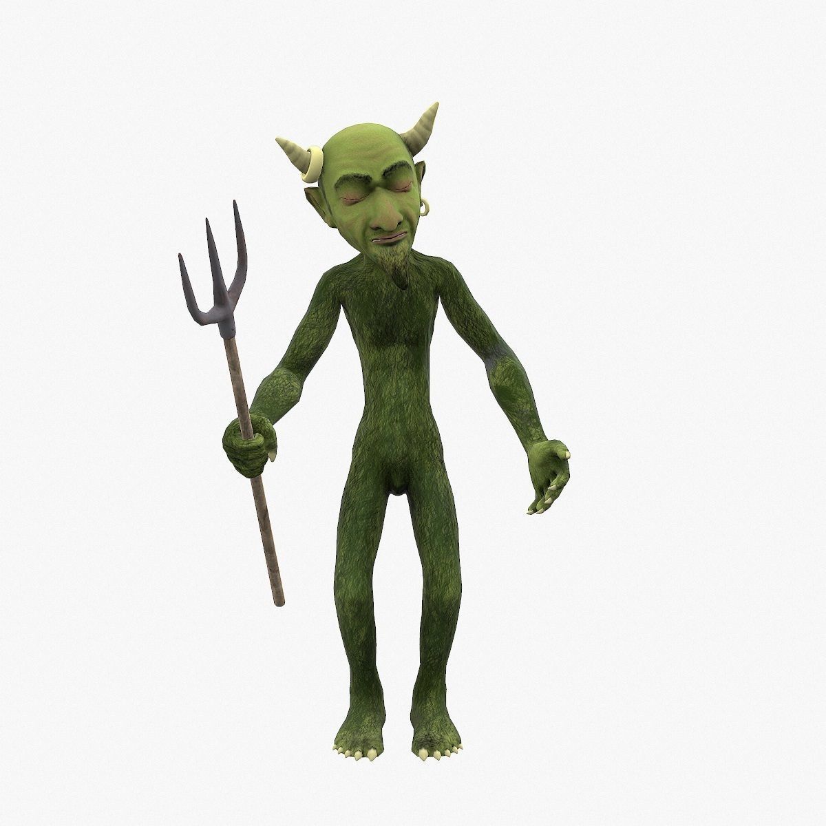 Devil with pitchfork Low-poly 3D model_11