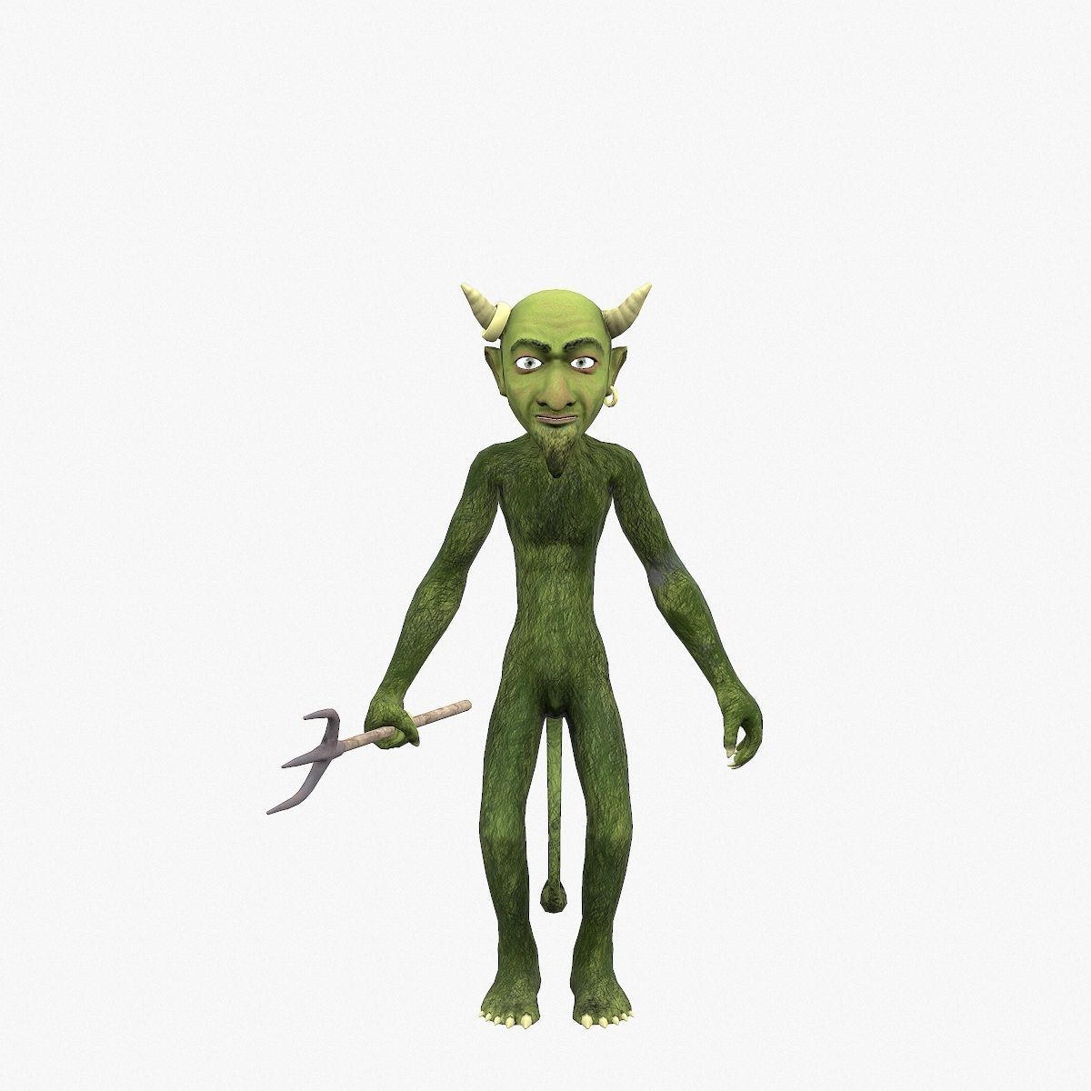 Devil with pitchfork Low-poly 3D model_22