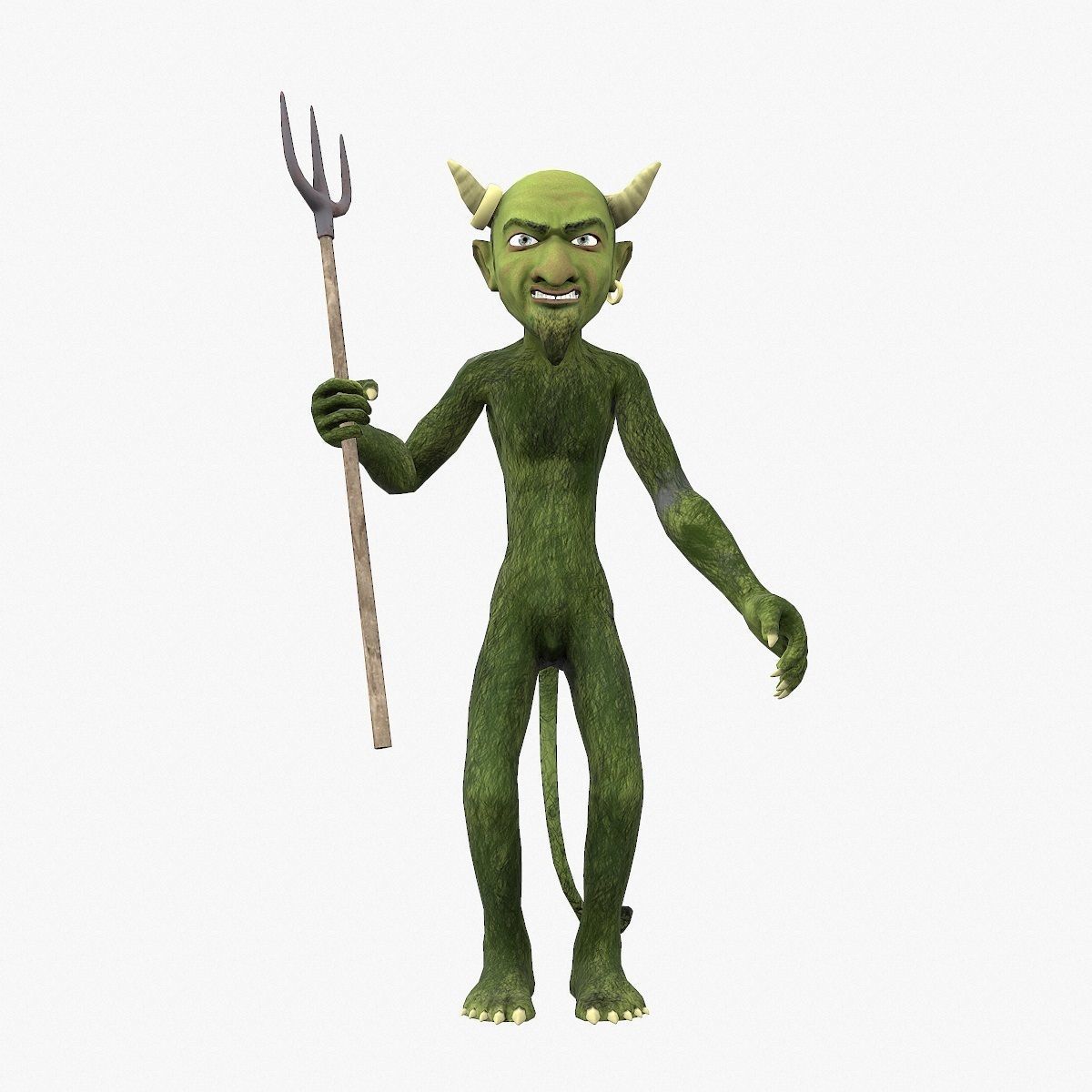 Devil with pitchfork Low-poly 3D model_14