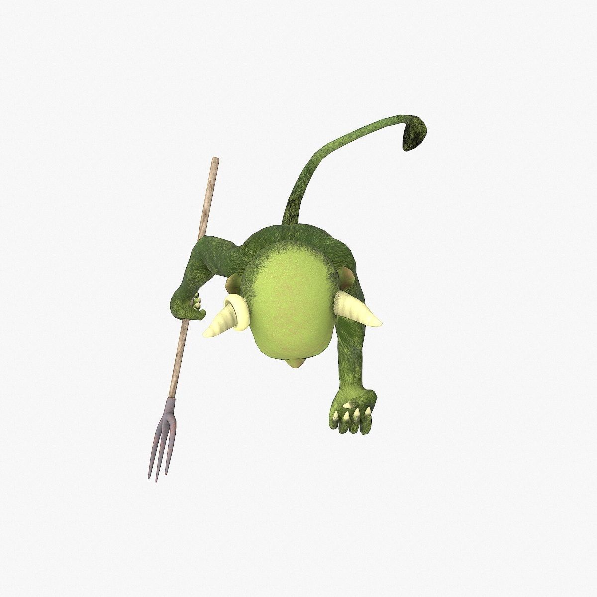 Devil with pitchfork Low-poly 3D model_6