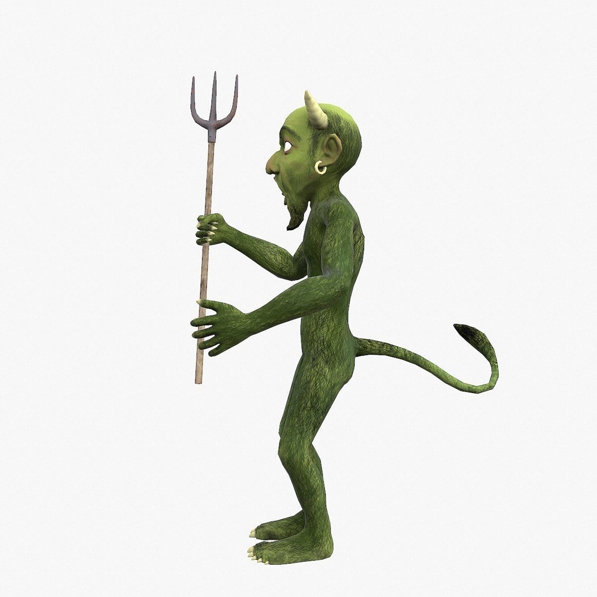 Devil with pitchfork Low-poly 3D model_8