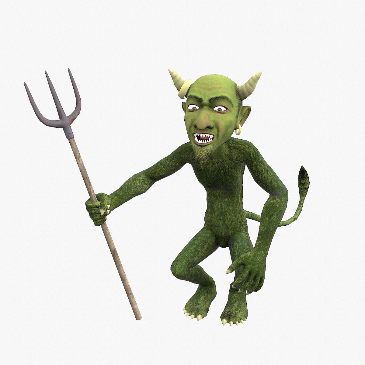 Devil with pitchfork Low-poly 3D model_23
