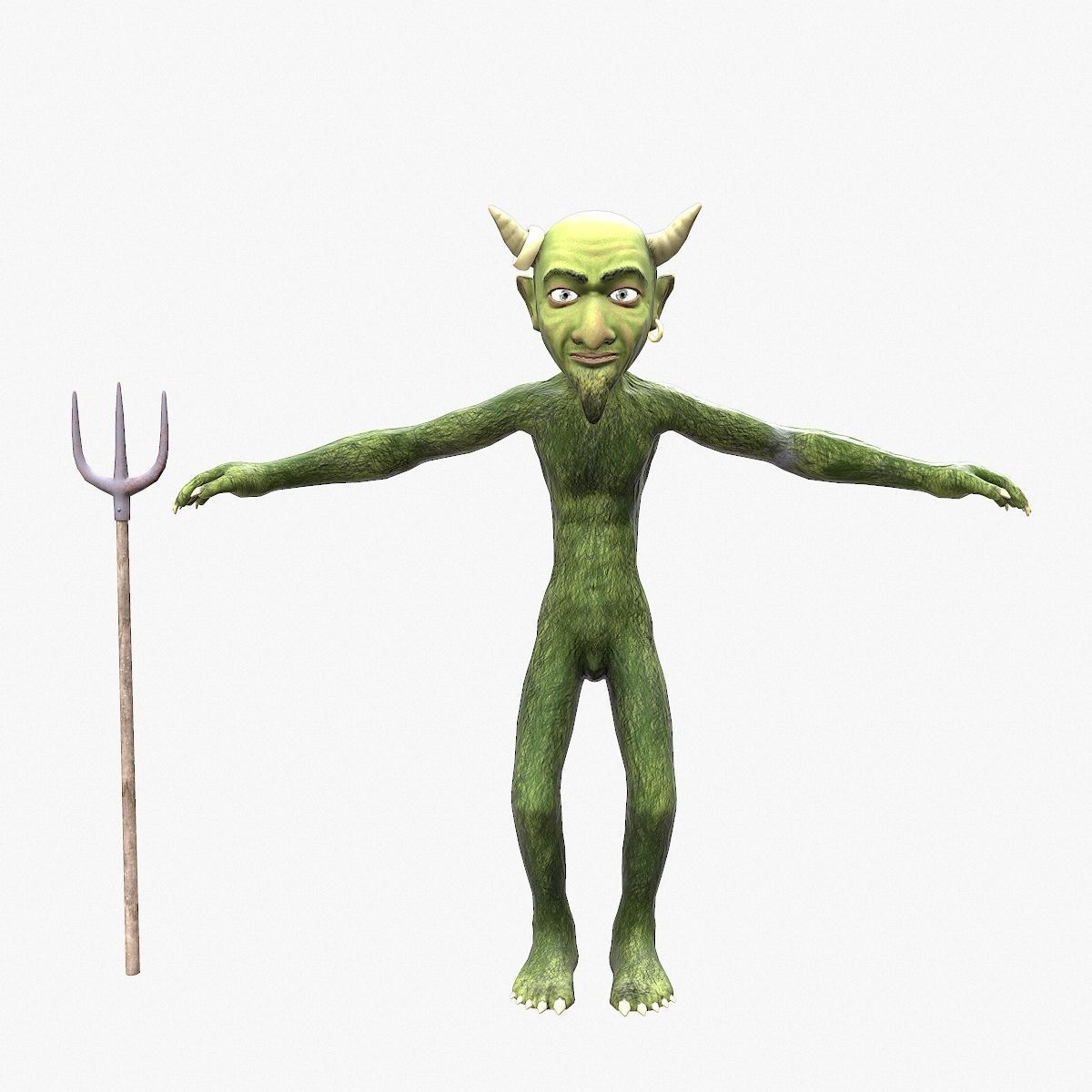 Devil with pitchfork Low-poly 3D model_21