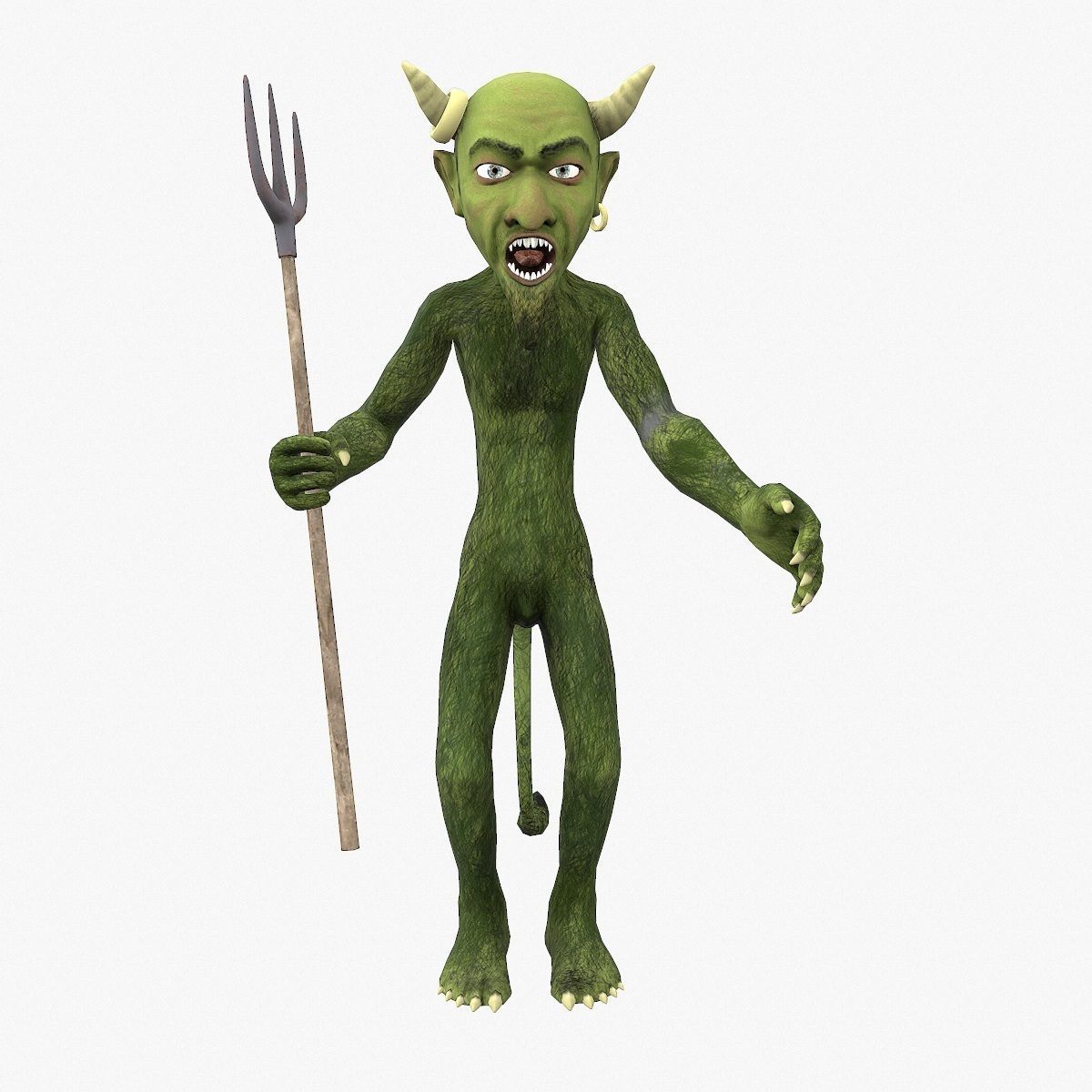 Devil with pitchfork Low-poly 3D model_5