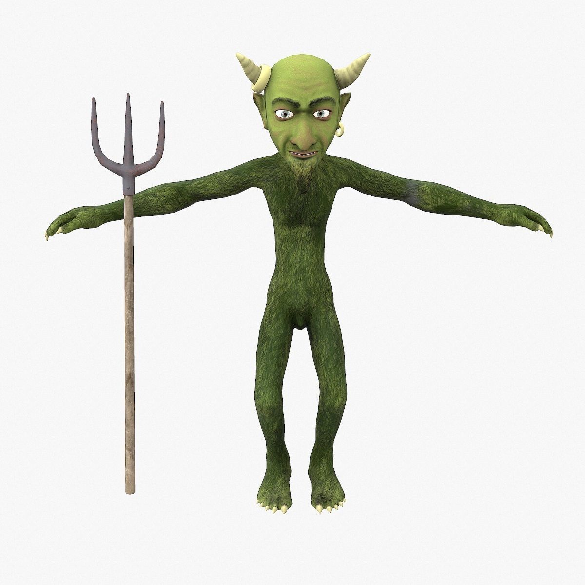 Devil with pitchfork Low-poly 3D model_13