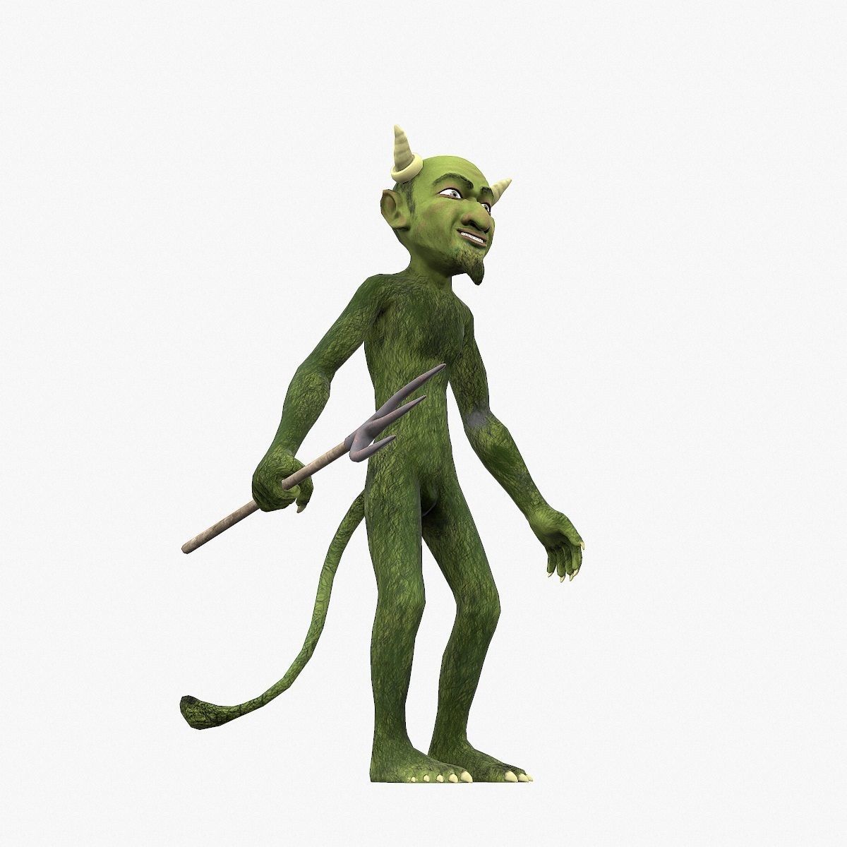 Devil with pitchfork Low-poly 3D model_10