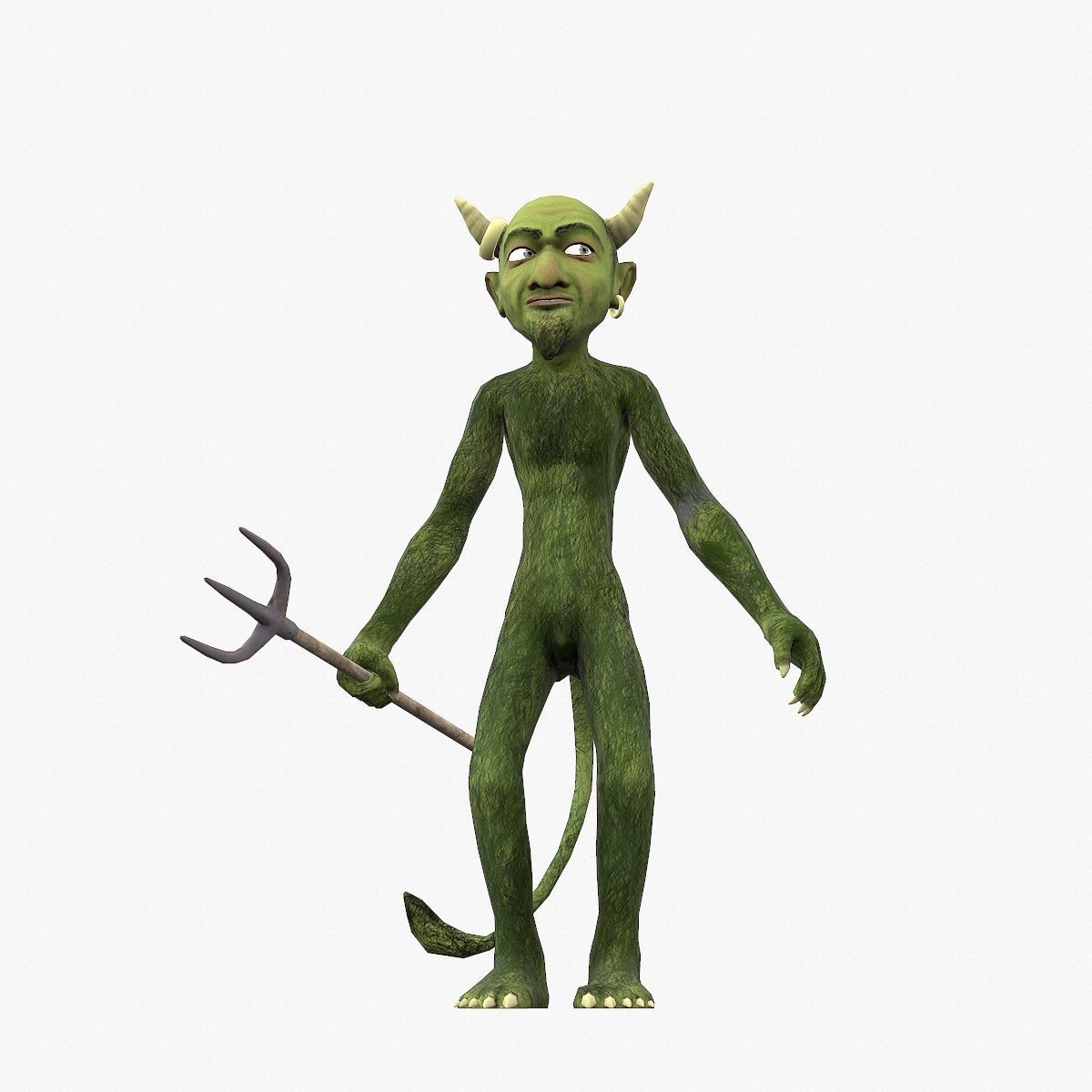Devil with pitchfork Low-poly 3D model_15