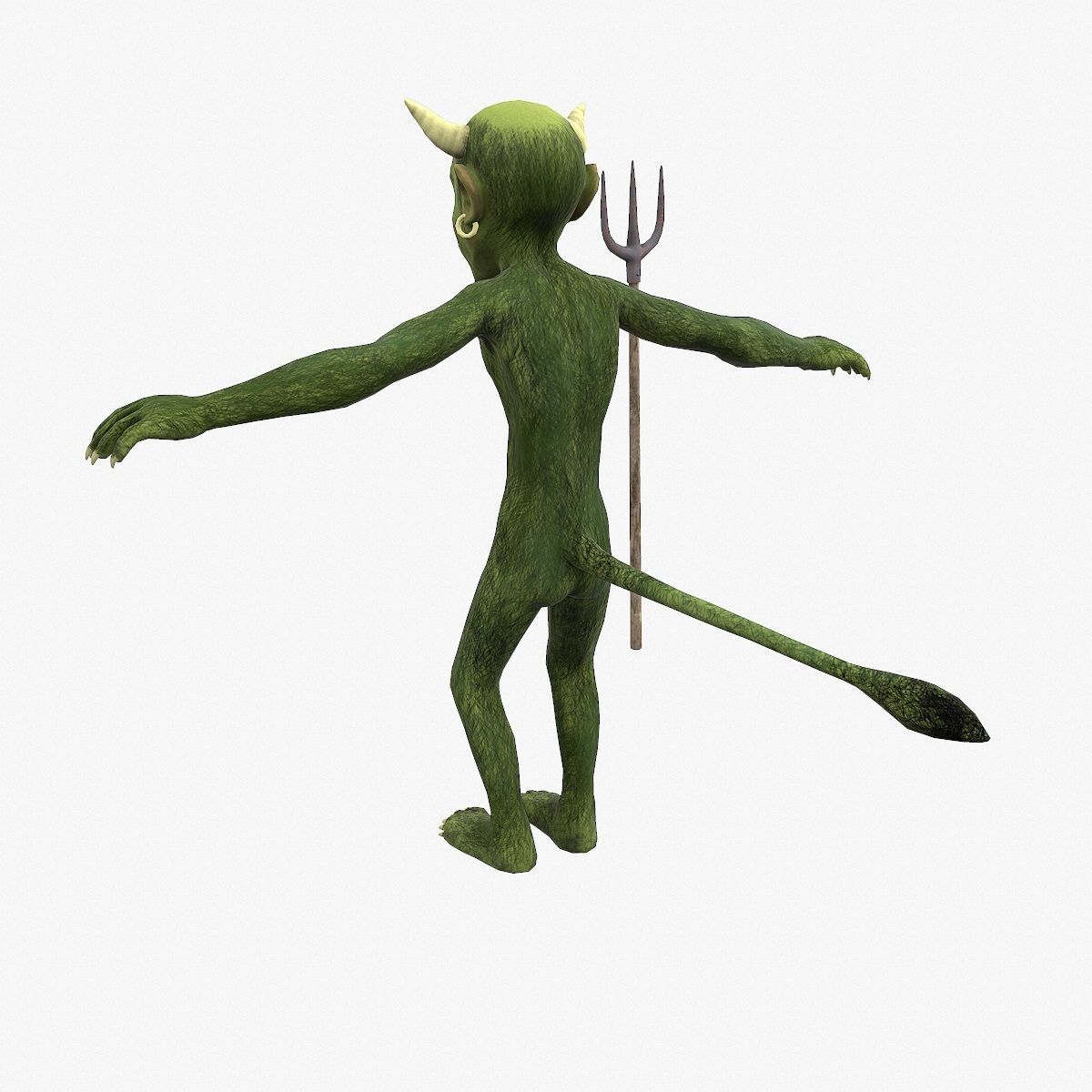 Devil with pitchfork Low-poly 3D model_17