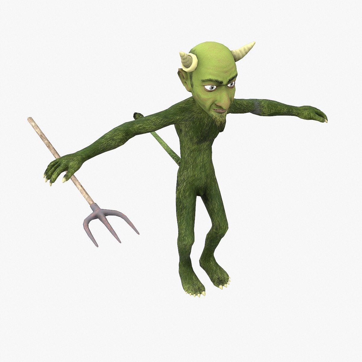 Devil with pitchfork Low-poly 3D model_16