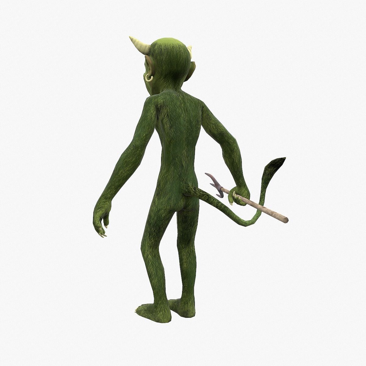 Devil with pitchfork Low-poly 3D model_4