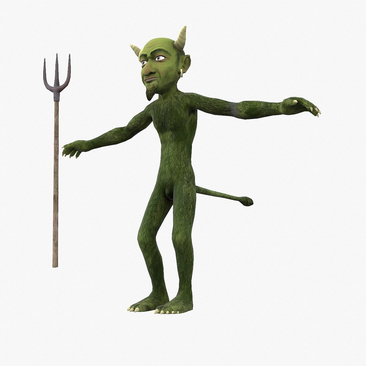 Devil with pitchfork Low-poly 3D model_19