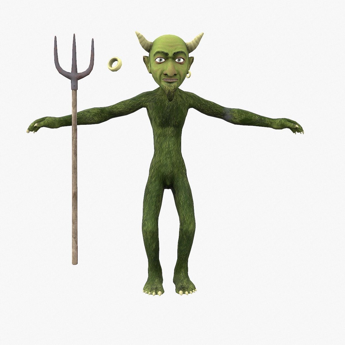 Devil with pitchfork Low-poly 3D model_20