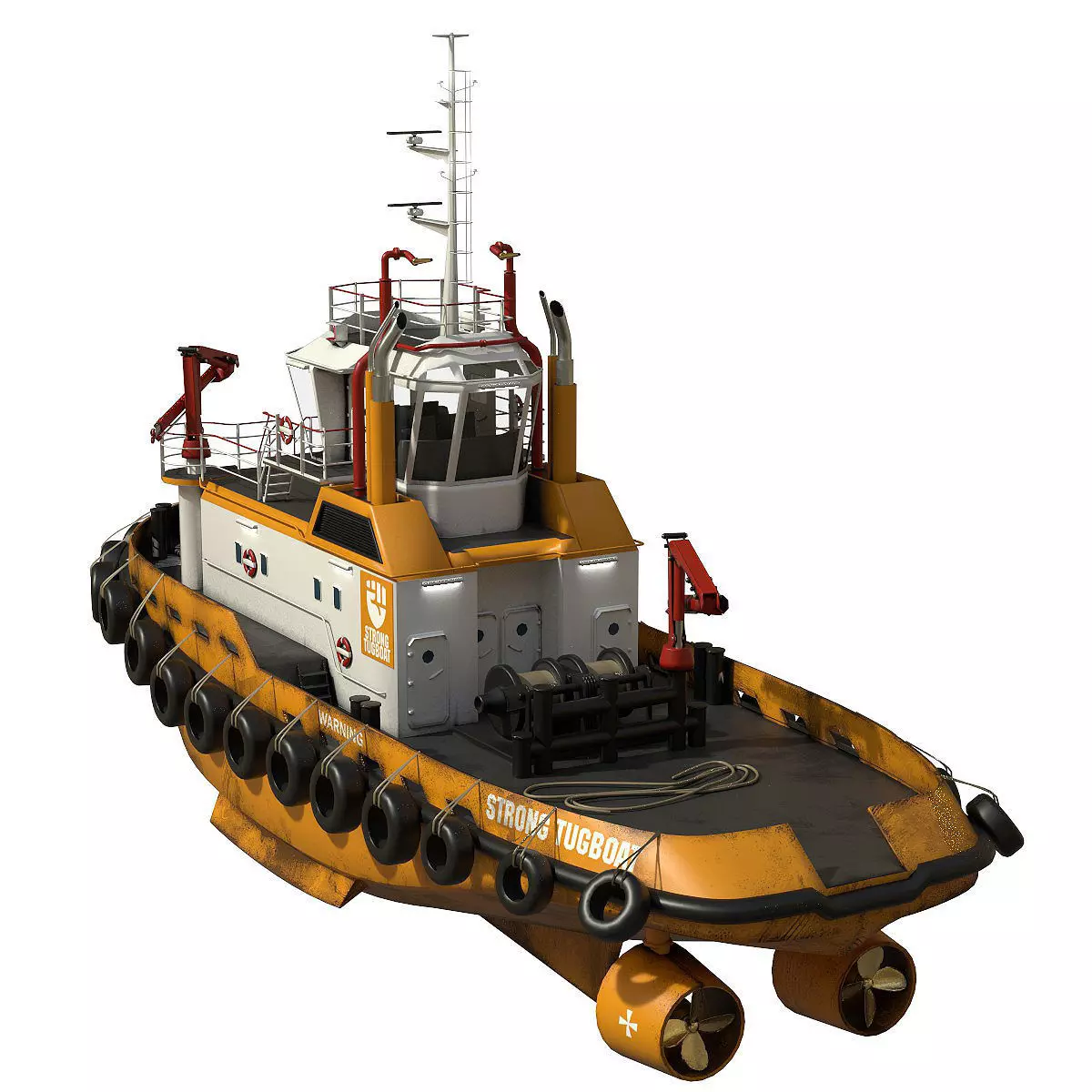 Tugboat lowpoly Low-poly 3D model_0