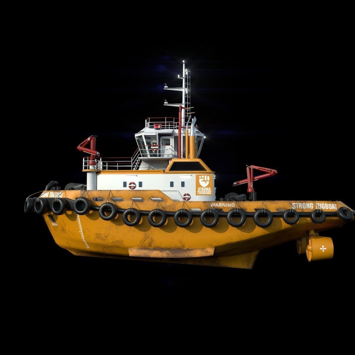 Tugboat lowpoly Low-poly 3D model_3