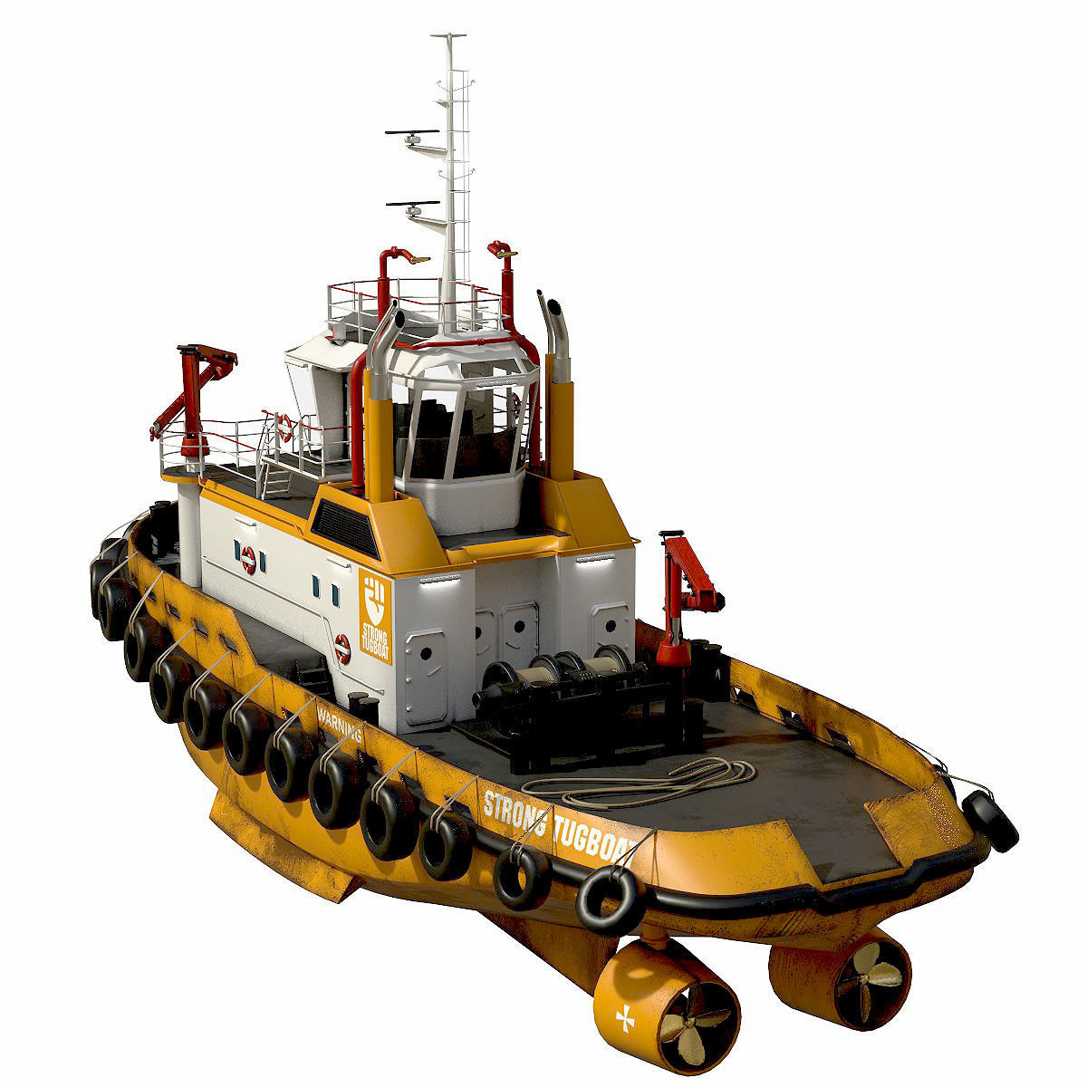 Tugboat lowpoly Low-poly 3D model_2