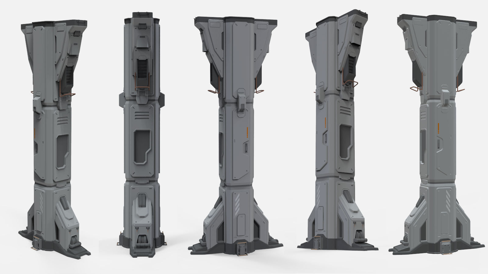 sci-fi Architecture kitbash 7 3D model_10