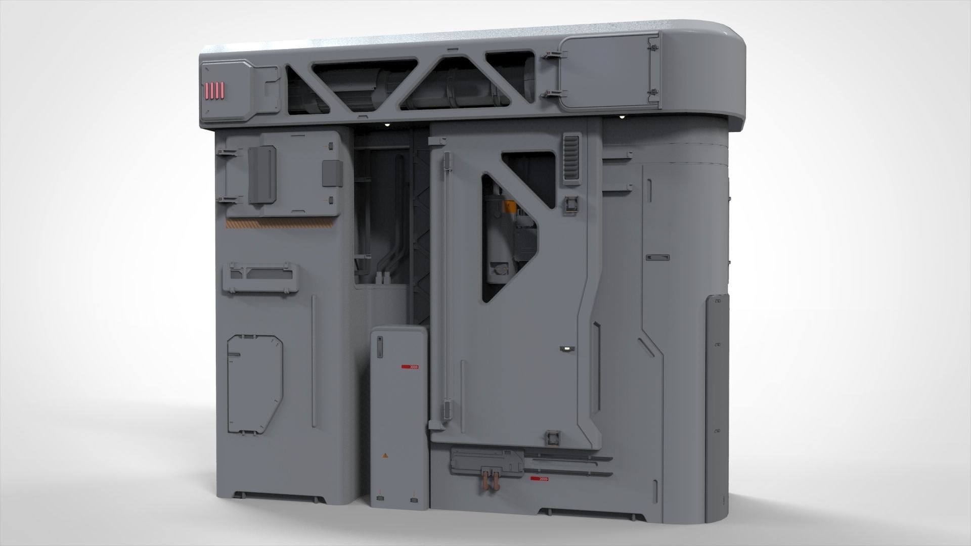 sci-fi Architecture kitbash 7 3D model_7