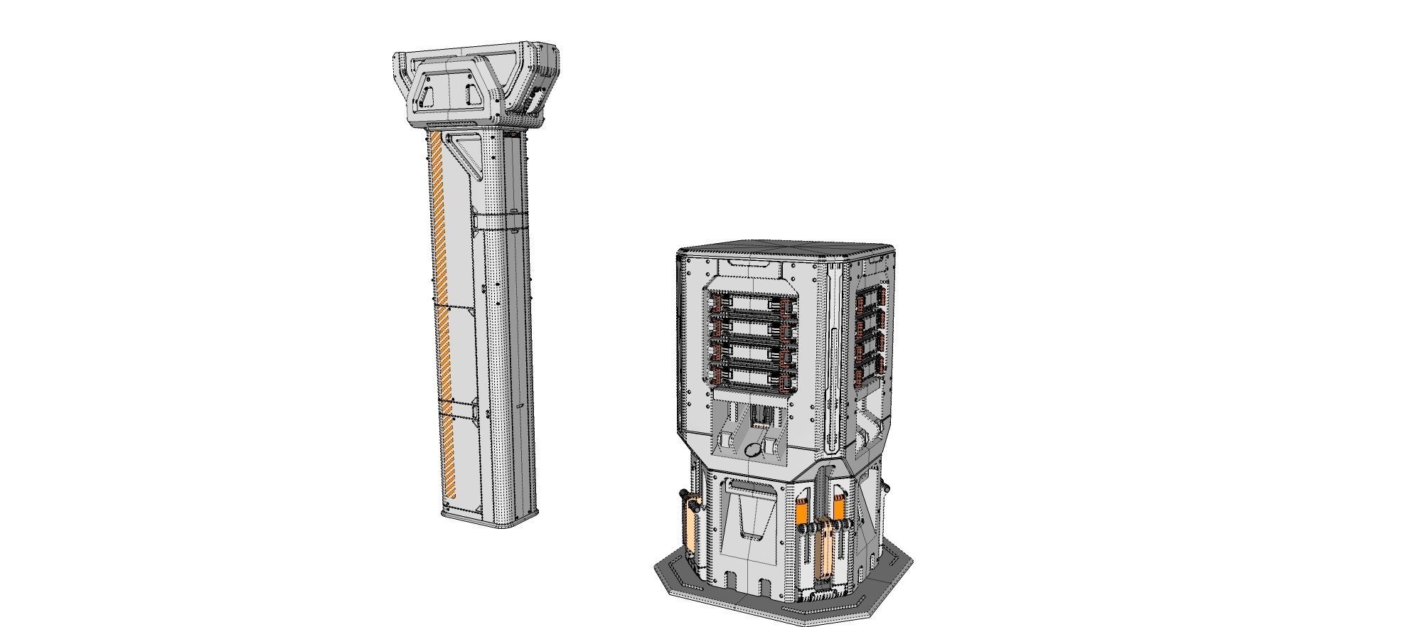 sci-fi Architecture kitbash 7 3D model_19